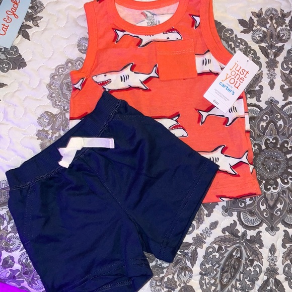 Carter's Matching Sets Nwt Carters Baby Boy Shark Short Set 6m